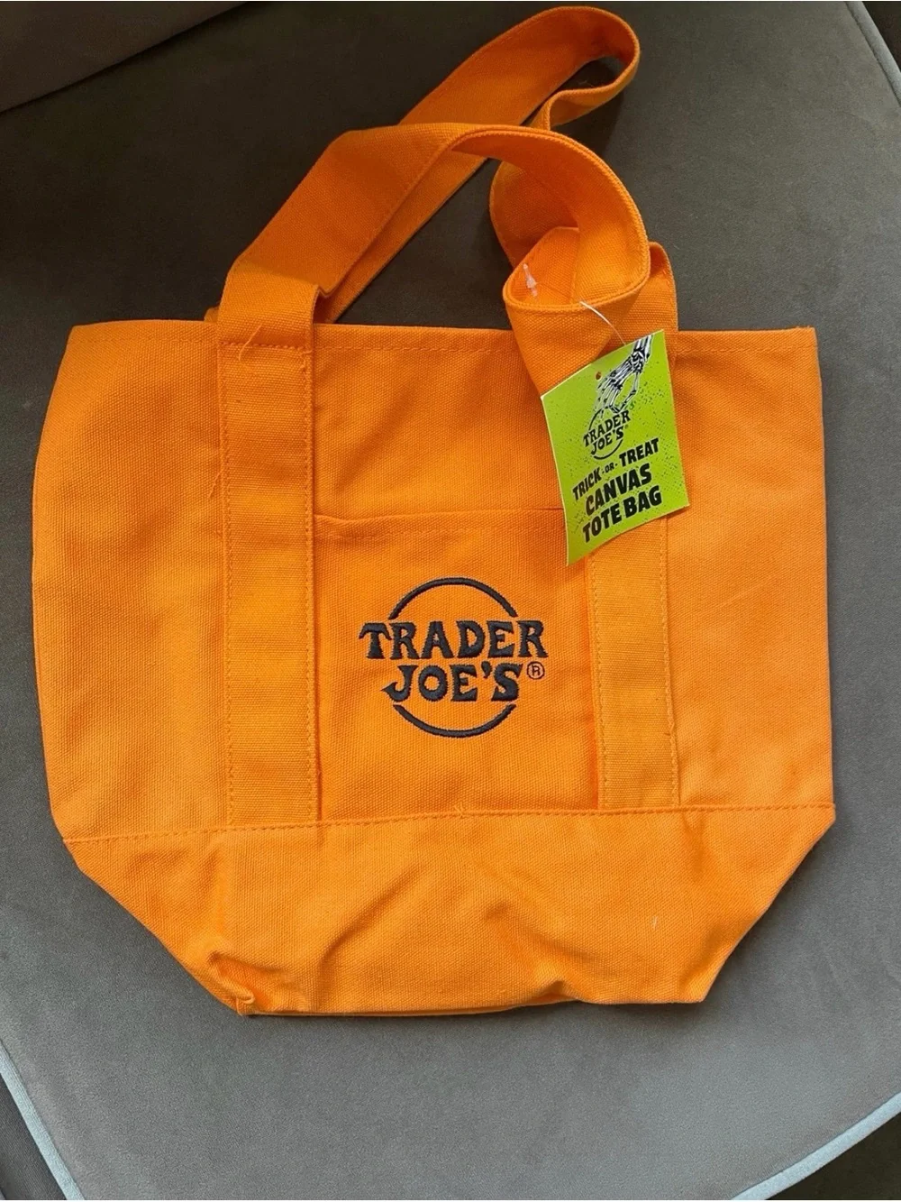 Trader Joe's Orange Canvas Tote Bag